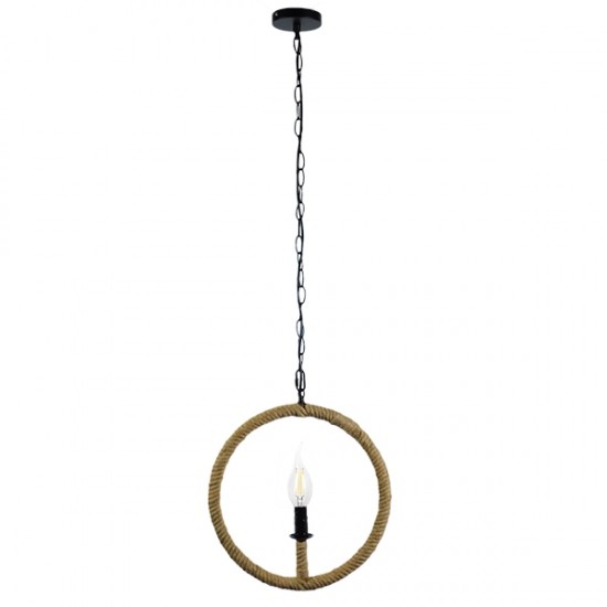 GLOBOSTAR® LINDELL 10001111 Vintage Κρεμαστό Φωτιστικό Οροφής με Ντουί 1 x E14 AC 220-240V IP20 - Μπεζ & Μαύρο - Μ37 x Π2.5 x Υ37cm GLOBOSTAR® LINDELL 10001111 Vintage Κρεμαστό Φωτιστικό Οροφής με Ντουί 1 x E14 AC 220-240V IP20 - Μπεζ & Μαύρο - Μ37 x Π2.5 x Υ37cm