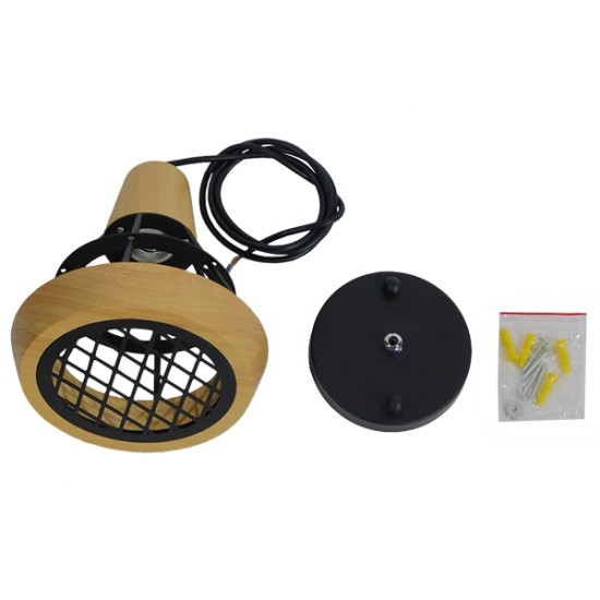 GLOBOSTAR® AKRON 10001133 Μοντέρνο Κρεμαστό Φωτιστικό Οροφής με Ντουί 1 x E27 AC 220-240V IP20 - Μπεζ & Μαύρο - Μ19 x Π19 x Υ22cm
