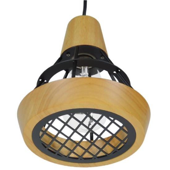 GLOBOSTAR® AKRON 10001133 Μοντέρνο Κρεμαστό Φωτιστικό Οροφής με Ντουί 1 x E27 AC 220-240V IP20 - Μπεζ & Μαύρο - Μ19 x Π19 x Υ22cm