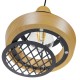 GLOBOSTAR® AKRON 10001133 Μοντέρνο Κρεμαστό Φωτιστικό Οροφής με Ντουί 1 x E27 AC 220-240V IP20 - Μπεζ & Μαύρο - Μ19 x Π19 x Υ22cm