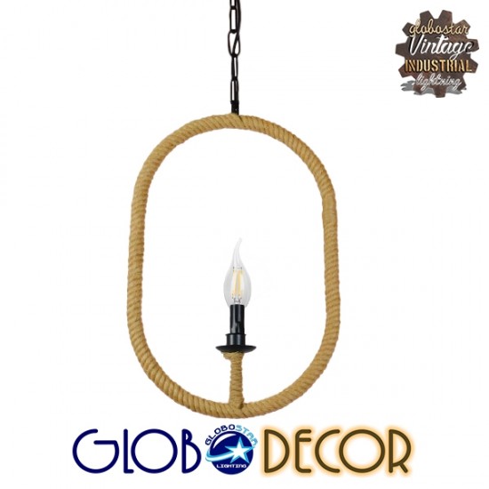 GLOBOSTAR® LINDELL 10001142 Vintage Κρεμαστό Φωτιστικό Οροφής με Ντουί 1 x E14 AC 220-240V IP20 - Μαύρο & Μπεζ - Μ35 x Π10 x Υ53cm GLOBOSTAR® LINDELL 10001142 Vintage Κρεμαστό Φωτιστικό Οροφής με Ντουί 1 x E14 AC 220-240V IP20 - Μαύρο & Μπεζ - Μ35 x Π10 x Υ53cm