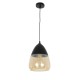 GLOBOSTAR® OLIVER 10001231 Vintage Κρεμαστό Φωτιστικό Οροφής με Ντουί 1 x E27 AC 220-240V IP20 - Μαύρο & Μελί - Μ22 x Π22 x Υ30cm