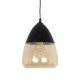 GLOBOSTAR® OLIVER 10001231 Vintage Κρεμαστό Φωτιστικό Οροφής με Ντουί 1 x E27 AC 220-240V IP20 - Μαύρο & Μελί - Μ22 x Π22 x Υ30cm