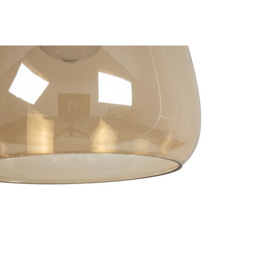 GLOBOSTAR® OLIVER 10001231 Vintage Κρεμαστό Φωτιστικό Οροφής με Ντουί 1 x E27 AC 220-240V IP20 - Μαύρο & Μελί - Μ22 x Π22 x Υ30cm
