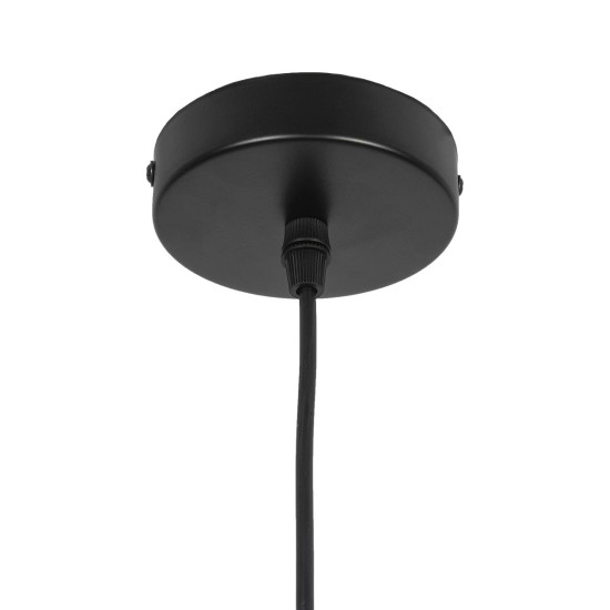 GLOBOSTAR® OLIVER 10001231 Vintage Κρεμαστό Φωτιστικό Οροφής με Ντουί 1 x E27 AC 220-240V IP20 - Μαύρο & Μελί - Μ22 x Π22 x Υ30cm