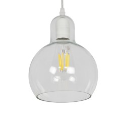 GLOBOSTAR® LUCREZIA 01314 Μοντέρνο Κρεμαστό Φωτιστικό Οροφής με Ντουί 1 x E27 AC 220-240V IP20 - Διάφανο - Μ18 x Π18 x Υ24cm