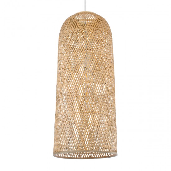 GLOBOSTAR® CALERO 01712 Boho Κρεμαστό Φωτιστικό Οροφής με Ντουί 1 x E27 AC 220-240V IP20 - Μπεζ - Μ40 x Π40 x Υ90cm