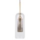 GLOBOSTAR® AVERY 00741 Μοντέρνο Κρεμαστό Φωτιστικό Οροφής με Ντουί 1 x E27 AC 220-240V IP20 - Διάφανο & Χρυσό - Μ15 x Π15 x Υ60cm