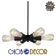 GLOBOSTAR® CONFOR 01036 Μοντέρνο Φωτιστικό Οροφής με Ντουί 6 x E27 AC 220-240V IP20 - Μαύρο - Μ24 x Π24 x Υ8cm