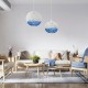 GLOBOSTAR® SANTOR 00729 Boho Κρεμαστό Φωτιστικό Οροφής με Ντουί 1 x E27 AC 220-240V IP20 - Λευκό & Μπλε - Μ50 x Π50 x Y50cm GLOBOSTAR® SANTOR 00729 Boho Κρεμαστό Φωτιστικό Οροφής με Ντουί 1 x E27 AC 220-240V IP20 - Λευκό & Μπλε - Μ50 x Π50 x Y50cm