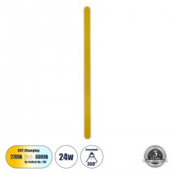 GLOBOSTAR® HOUSTON 61350 Μοντέρνο Φωτιστικό Τοίχου - Απλίκα LED 24W 2880lm 360° AC 220-240V IP20 Ρυθμιζόμενο Λευκό CCT με On/Off 2700K/4500K/6000K - Lumileds SMD Chip - Χρυσό Βούρτσας - Μ6 x Π3 x Υ100cm - 3 Χρόνια Εγγύηση GLOBOSTAR® HOUSTON 61350 Μοντέρνο Φωτιστικό Τοίχου - Απλίκα LED 24W 2880lm 360° AC 220-240V IP20 Ρυθμιζόμενο Λευκό CCT με On/Off 2700K/4500K/6000K - Lumileds SMD Chip - Χρυσό Βούρτσας - Μ6 x Π3 x Υ100cm - 3 Χρόνια Εγγύηση