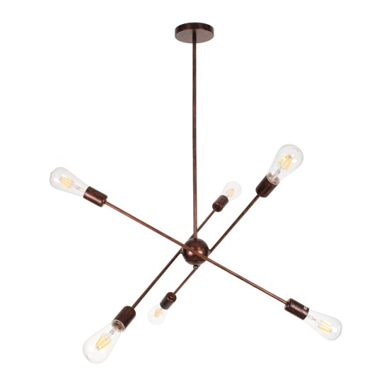 GLOBOSTAR® ZANE 00785 Μοντέρνο Φωτιστικό Οροφής με Ντουί 6 x E27 AC 220-240V IP20 - Χάλκινο - Μ70 x Π70 x Υ100cm GLOBOSTAR® ZANE 00785 Μοντέρνο Φωτιστικό Οροφής με Ντουί 6 x E27 AC 220-240V IP20 - Χάλκινο - Μ70 x Π70 x Υ100cm