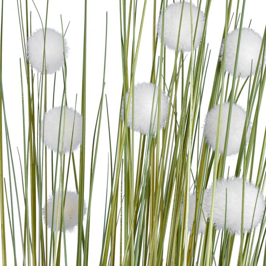 GloboStar® Artificial Garden ERIOPHORUM ANGUSTIFOLIUM COTTON GRASS 20073 Τεχνητό Διακοσμητικό Φυτό Γρασίδι του Βαμβακιού Υ150cm