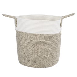 GloboStar® Artificial Garden CHALKI 20200 Διακοσμητικό Πλεκτό Καλάθι - Κασπώ Γλάστρα - Flower Pot Μπεζ Σκούρο με Λευκό Π35cm x Υ40cm GloboStar® Artificial Garden CHALKI 20200 Διακοσμητικό Πλεκτό Καλάθι - Κασπώ Γλάστρα - Flower Pot Μπεζ Σκούρο με Λευκό Π35cm x Υ40cm