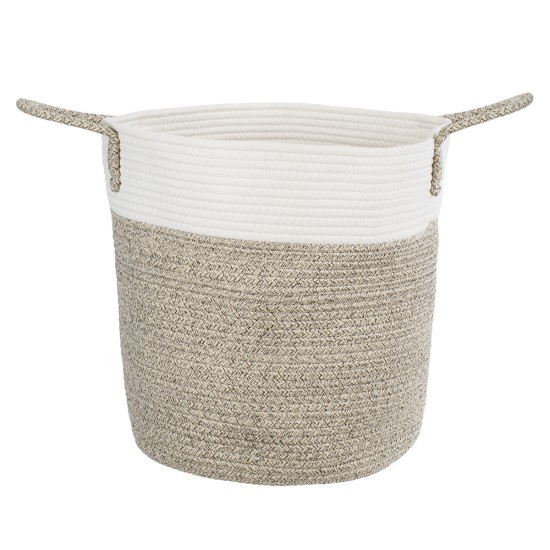 GloboStar® Artificial Garden CHALKI 20200 Διακοσμητικό Πλεκτό Καλάθι - Κασπώ Γλάστρα - Flower Pot Μπεζ Σκούρο με Λευκό Π35cm x Υ40cm GloboStar® Artificial Garden CHALKI 20200 Διακοσμητικό Πλεκτό Καλάθι - Κασπώ Γλάστρα - Flower Pot Μπεζ Σκούρο με Λευκό Π35cm x Υ40cm