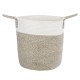GloboStar® Artificial Garden CHALKI 20200 Διακοσμητικό Πλεκτό Καλάθι - Κασπώ Γλάστρα - Flower Pot Μπεζ Σκούρο με Λευκό Π35cm x Υ40cm GloboStar® Artificial Garden CHALKI 20200 Διακοσμητικό Πλεκτό Καλάθι - Κασπώ Γλάστρα - Flower Pot Μπεζ Σκούρο με Λευκό Π35cm x Υ40cm