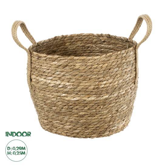 GloboStar® Artificial Garden PAROS 20277 Διακοσμητικό Πλεκτό Καλάθι - Κασπώ Γλάστρα - Flower Pot Μπεζ Φ29cm x Υ25cm GloboStar® Artificial Garden PAROS 20277 Διακοσμητικό Πλεκτό Καλάθι - Κασπώ Γλάστρα - Flower Pot Μπεζ Φ29cm x Υ25cm