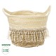 GloboStar® Artificial Garden MYKONOS 20278 Διακοσμητικό Πλεκτό Καλάθι - Κασπώ Γλάστρα - Flower Pot Μπεζ με Μακραμέ Φ18cm x Υ15cm GloboStar® Artificial Garden MYKONOS 20278 Διακοσμητικό Πλεκτό Καλάθι - Κασπώ Γλάστρα - Flower Pot Μπεζ με Μακραμέ Φ18cm x Υ15cm