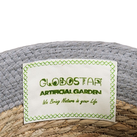 GloboStar® Artificial Garden SYROS 20281 Διακοσμητικό Πλεκτό Καλάθι - Κασπώ Γλάστρα - Flower Pot Μπεζ με Γκρι Φ20cm x Υ20cm GloboStar® Artificial Garden SYROS 20281 Διακοσμητικό Πλεκτό Καλάθι - Κασπώ Γλάστρα - Flower Pot Μπεζ με Γκρι Φ20cm x Υ20cm