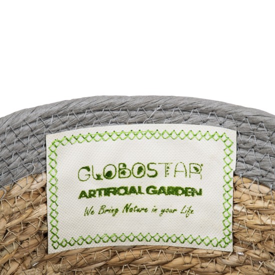 GloboStar® Artificial Garden ANTIPAROS 20289 Διακοσμητικό Πλεκτό Καλάθι - Κασπώ Γλάστρα - Flower Pot Μπεζ με Γκρι Φ22cm x Υ15cm GloboStar® Artificial Garden ANTIPAROS 20289 Διακοσμητικό Πλεκτό Καλάθι - Κασπώ Γλάστρα - Flower Pot Μπεζ με Γκρι Φ22cm x Υ15cm