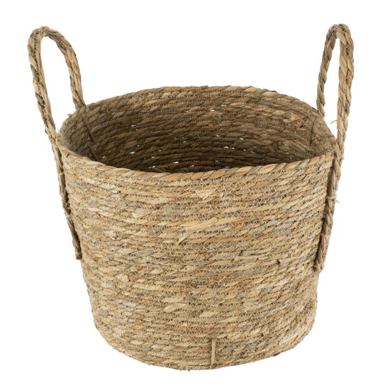 GloboStar® Artificial Garden TINOS 20292 Διακοσμητικό Πλεκτό Καλάθι - Κασπώ Γλάστρα - Flower Pot Μπεζ Φ35cm x Υ30cm GloboStar® Artificial Garden TINOS 20292 Διακοσμητικό Πλεκτό Καλάθι - Κασπώ Γλάστρα - Flower Pot Μπεζ Φ35cm x Υ30cm