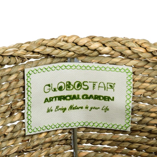 GloboStar® Artificial Garden THASSOS 20294 Διακοσμητικό Πλεκτό Καλάθι - Κασπώ Γλάστρα - Flower Pot Μπεζ με Καφέ Φ26cm x Υ24cm GloboStar® Artificial Garden THASSOS 20294 Διακοσμητικό Πλεκτό Καλάθι - Κασπώ Γλάστρα - Flower Pot Μπεζ με Καφέ Φ26cm x Υ24cm