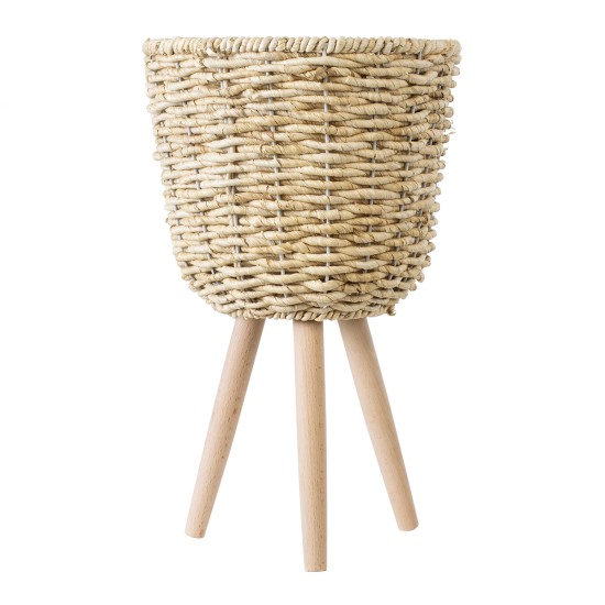GloboStar® Artificial Garden LIMNOS 20299 Διακοσμητικό Πλεκτό Καλάθι - Κασπώ Γλάστρα - Flower Pot Μπεζ Φ26cm x Υ42cm GloboStar® Artificial Garden LIMNOS 20299 Διακοσμητικό Πλεκτό Καλάθι - Κασπώ Γλάστρα - Flower Pot Μπεζ Φ26cm x Υ42cm