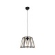 GLOBOSTAR® JUTE 203-0090 Μοντέρνο Κρεμαστό Φωτιστικό Οροφής με Ντουί 1 x E27 AC 220-240V IP20 - Μαύρο & Μπεζ - Μ30 x Π30 x Υ23cm