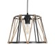 GLOBOSTAR® JUTE 203-0090 Μοντέρνο Κρεμαστό Φωτιστικό Οροφής με Ντουί 1 x E27 AC 220-240V IP20 - Μαύρο & Μπεζ - Μ30 x Π30 x Υ23cm