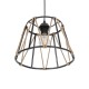 GLOBOSTAR® JUTE 203-0090 Μοντέρνο Κρεμαστό Φωτιστικό Οροφής με Ντουί 1 x E27 AC 220-240V IP20 - Μαύρο & Μπεζ - Μ30 x Π30 x Υ23cm