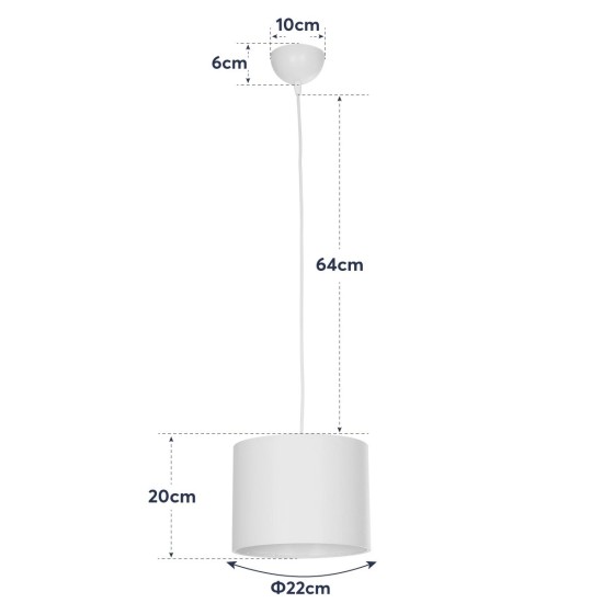 GLOBOSTAR® BLAZE 203-0106 Μοντέρνο Κρεμαστό Φωτιστικό Οροφής με Ντουί 1 x E27 AC 220-240V IP20 - Μπεζ - Μ22 x Π22 x Υ20cm