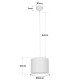 GLOBOSTAR® BLAZE 203-0106 Μοντέρνο Κρεμαστό Φωτιστικό Οροφής με Ντουί 1 x E27 AC 220-240V IP20 - Μπεζ - Μ22 x Π22 x Υ20cm