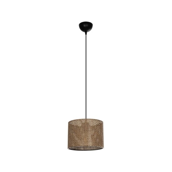 GLOBOSTAR® CLAIRIE 203-0132 Μοντέρνο Κρεμαστό Φωτιστικό Οροφής με Ντουί 1 x E27 AC 220-240V IP20 - Καφέ - Μ22 x Π22 x Υ18cm