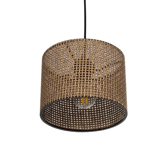 GLOBOSTAR® CLAIRIE 203-0132 Μοντέρνο Κρεμαστό Φωτιστικό Οροφής με Ντουί 1 x E27 AC 220-240V IP20 - Καφέ - Μ22 x Π22 x Υ18cm