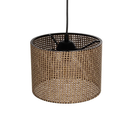 GLOBOSTAR® CLAIRIE 203-0132 Μοντέρνο Κρεμαστό Φωτιστικό Οροφής με Ντουί 1 x E27 AC 220-240V IP20 - Καφέ - Μ22 x Π22 x Υ18cm