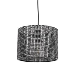 GLOBOSTAR® CLAIRIE 203-0133 Μοντέρνο Κρεμαστό Φωτιστικό Οροφής με Ντουί 1 x E27 AC 220-240V IP20 - Μαύρο & Λευκό - Μ22 x Π22 x Υ18cm