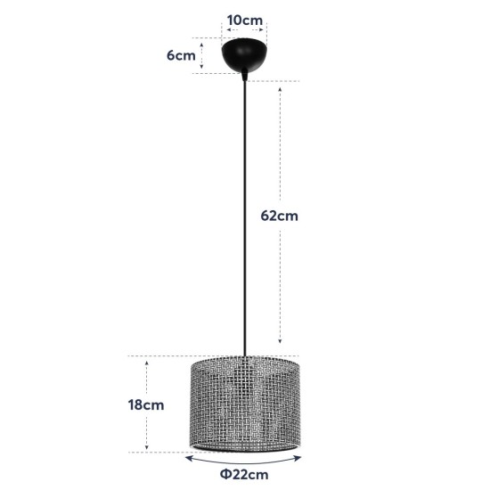 GLOBOSTAR® CLAIRIE 203-0133 Μοντέρνο Κρεμαστό Φωτιστικό Οροφής με Ντουί 1 x E27 AC 220-240V IP20 - Μαύρο & Λευκό - Μ22 x Π22 x Υ18cm GLOBOSTAR® CLAIRIE 203-0133 Μοντέρνο Κρεμαστό Φωτιστικό Οροφής με Ντουί 1 x E27 AC 220-240V IP20 - Μαύρο & Λευκό - Μ22 x Π22 x Υ18cm