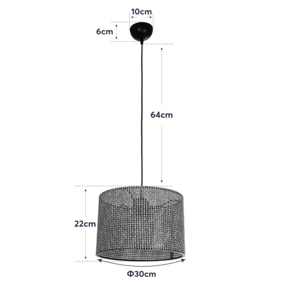 GLOBOSTAR® CLAIRIE 203-0136 Μοντέρνο Κρεμαστό Φωτιστικό Οροφής με Ντουί 1 x E27 AC 220-240V IP20 - Μαύρο & Λευκό - Μ30 x Π30 x Υ22cm GLOBOSTAR® CLAIRIE 203-0136 Μοντέρνο Κρεμαστό Φωτιστικό Οροφής με Ντουί 1 x E27 AC 220-240V IP20 - Μαύρο & Λευκό - Μ30 x Π30 x Υ22cm