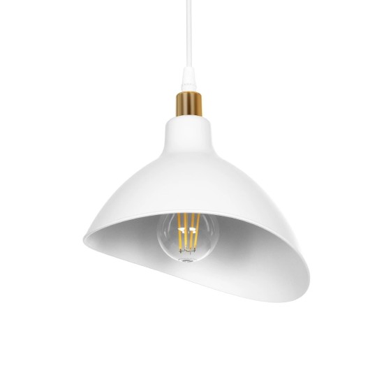 GLOBOSTAR® RIVE 203-0141 Μοντέρνο Κρεμαστό Φωτιστικό Οροφής με Ντουί 1 x E27 AC 220-240V IP20 - Λευκό & Χρυσό - Μ22 x Π20 x Υ22cm GLOBOSTAR® RIVE 203-0141 Μοντέρνο Κρεμαστό Φωτιστικό Οροφής με Ντουί 1 x E27 AC 220-240V IP20 - Λευκό & Χρυσό - Μ22 x Π20 x Υ22cm