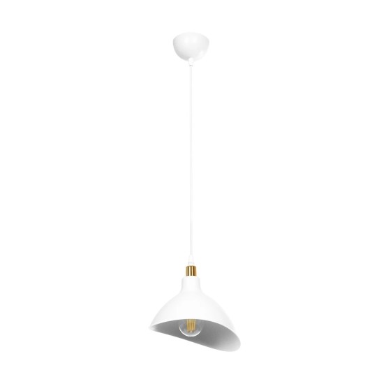 GLOBOSTAR® RIVE 203-0141 Μοντέρνο Κρεμαστό Φωτιστικό Οροφής με Ντουί 1 x E27 AC 220-240V IP20 - Λευκό & Χρυσό - Μ22 x Π20 x Υ22cm GLOBOSTAR® RIVE 203-0141 Μοντέρνο Κρεμαστό Φωτιστικό Οροφής με Ντουί 1 x E27 AC 220-240V IP20 - Λευκό & Χρυσό - Μ22 x Π20 x Υ22cm