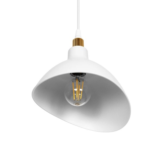 GLOBOSTAR® RIVE 203-0141 Μοντέρνο Κρεμαστό Φωτιστικό Οροφής με Ντουί 1 x E27 AC 220-240V IP20 - Λευκό & Χρυσό - Μ22 x Π20 x Υ22cm GLOBOSTAR® RIVE 203-0141 Μοντέρνο Κρεμαστό Φωτιστικό Οροφής με Ντουί 1 x E27 AC 220-240V IP20 - Λευκό & Χρυσό - Μ22 x Π20 x Υ22cm