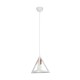 GLOBOSTAR® TRIANGLE 203-0165 Μοντέρνο Κρεμαστό Φωτιστικό Οροφής με Ντουί 1 x E27 AC 220-240V IP20 - Λευκό & Χάλκινο - Μ24 x Π24 x Υ22cm