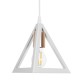 GLOBOSTAR® TRIANGLE 203-0165 Μοντέρνο Κρεμαστό Φωτιστικό Οροφής με Ντουί 1 x E27 AC 220-240V IP20 - Λευκό & Χάλκινο - Μ24 x Π24 x Υ22cm
