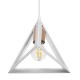 GLOBOSTAR® TRIANGLE 203-0165 Μοντέρνο Κρεμαστό Φωτιστικό Οροφής με Ντουί 1 x E27 AC 220-240V IP20 - Λευκό & Χάλκινο - Μ24 x Π24 x Υ22cm