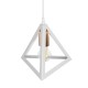 GLOBOSTAR® TRIANGLE 203-0165 Μοντέρνο Κρεμαστό Φωτιστικό Οροφής με Ντουί 1 x E27 AC 220-240V IP20 - Λευκό & Χάλκινο - Μ24 x Π24 x Υ22cm