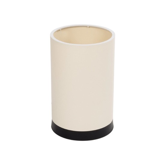 GLOBOSTAR® CYLINDER 203-0183 Μοντέρνο Επιτραπέζιο Φωτιστικό Πορτατίφ με Ντουί 1 x E27 AC 220-240V IP20 - Μαύρο & Μπεζ - Μ14 x Π14 x Υ22cm