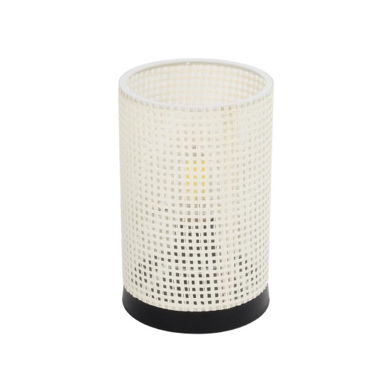 GLOBOSTAR® CYLINDER 203-0184 Μοντέρνο Επιτραπέζιο Φωτιστικό Πορτατίφ με Ντουί 1 x E27 AC 220-240V IP20 - Μαύρο & Λευκό - Μ14 x Π14 x Υ22cm