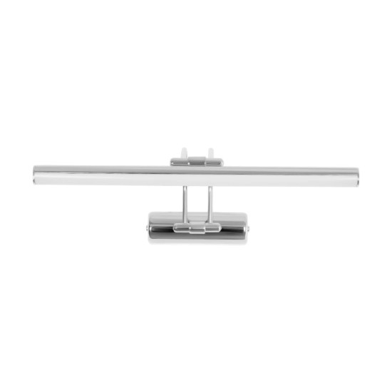 GLOBOSTAR® REFINE 203-0187 Μοντέρνο Φωτιστικό Τοίχου - Απλίκα Καθρέπτη Μπάνιου LED 7W 640lm 120° AC 220-240V IP44 Θερμό Λευκό 2700K - Lumileds SMD Chip - Νίκελ Χρώμιο - Μ35 x Π21 x Υ12cm - 2 Χρόνια Εγγύηση