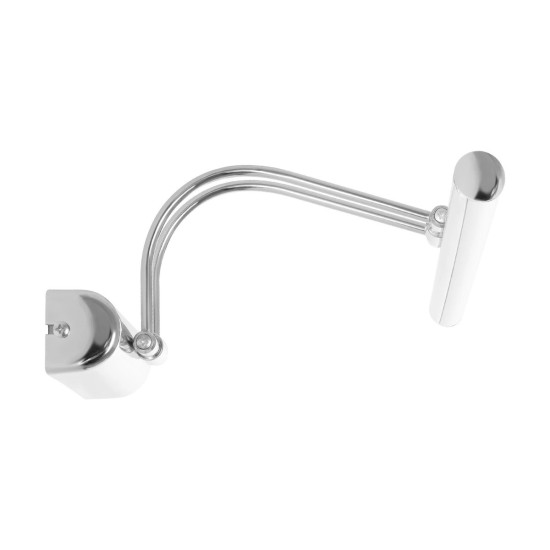 GLOBOSTAR® REFINE 203-0187 Μοντέρνο Φωτιστικό Τοίχου - Απλίκα Καθρέπτη Μπάνιου LED 7W 640lm 120° AC 220-240V IP44 Θερμό Λευκό 2700K - Lumileds SMD Chip - Νίκελ Χρώμιο - Μ35 x Π21 x Υ12cm - 2 Χρόνια Εγγύηση
