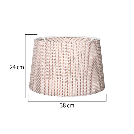 GloboStar® COVER 203-0263 Μοντέρνο Φωτιστικό Καπέλο Μπέζ Διάτρητο Ύφασμα για Ντουί E27- Μ38 x Π38 x Υ24cm
